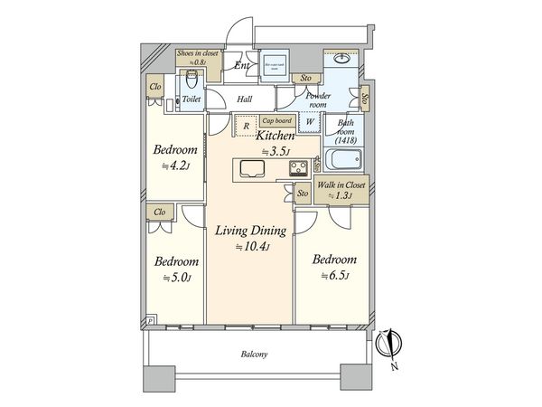 勝どきザ・タワー 間取図(平面図)