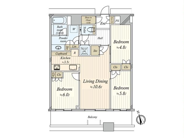 勝どきザ・タワー 間取図(平面図)