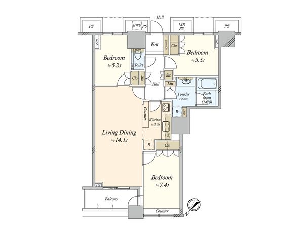 THE TOKYO TOWERS SEA TOWER 間取図(平面図)