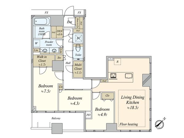 勝どきザ・タワー 間取図(平面図)