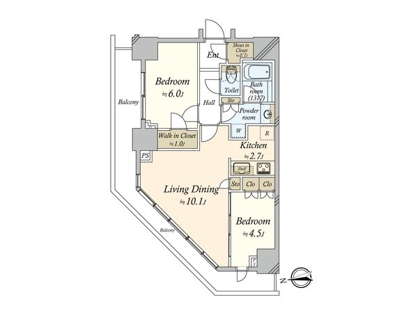 勝どきビュータワー 間取図(平面図)
