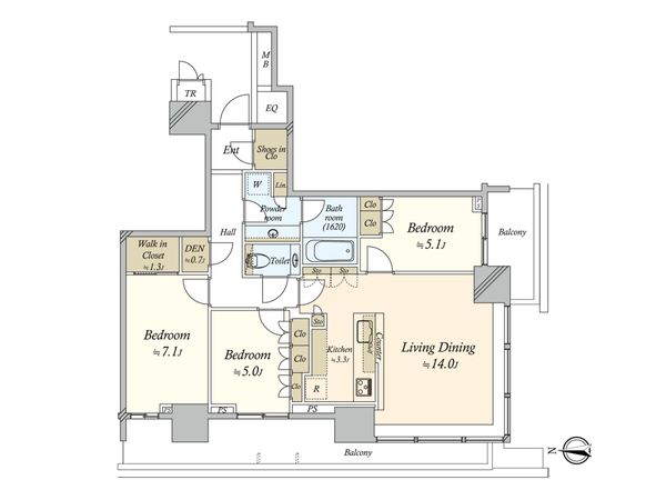 ザ・パークハウス晴海タワーズ クロノレジデンス 間取図(平面図) ザ・パークハウス晴海タワーズ クロノレジデンス 間取図(平面図)