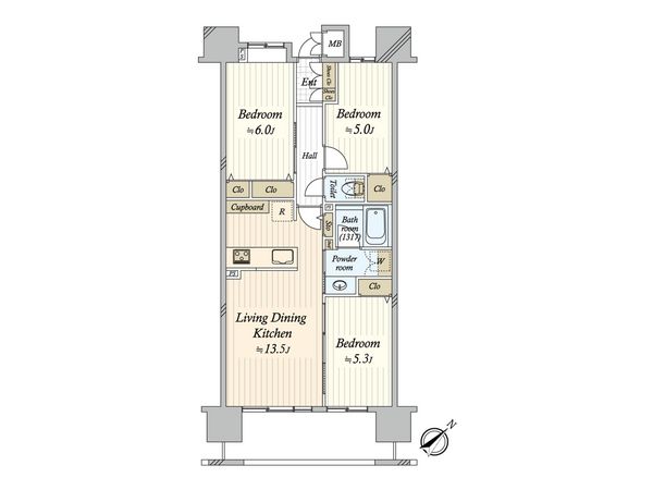 クレストシティレジデンス 間取図(平面図)
