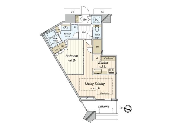 勝どきザ・タワー 間取図(平面図)