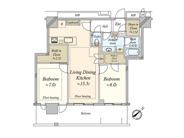 MID TOWER GRAND 間取図(平面図) MID TOWER GRAND 間取図(平面図)
