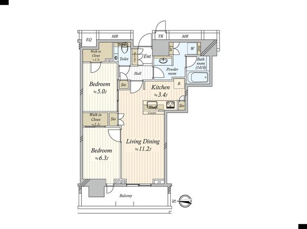 ザ・パークハウス晴海タワーズ ティアロレジデンス 間取図(平面図)