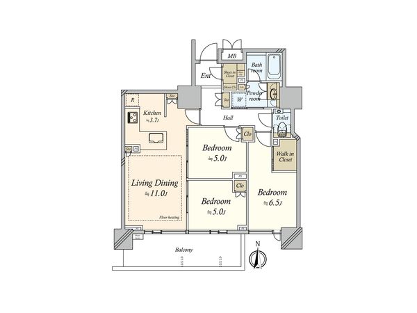 ベイサイドタワー晴海 間取図(平面図) ベイサイドタワー晴海 間取図(平面図)