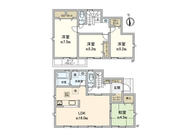 柏市松葉町3丁目 新築戸建 間取図(平面図)