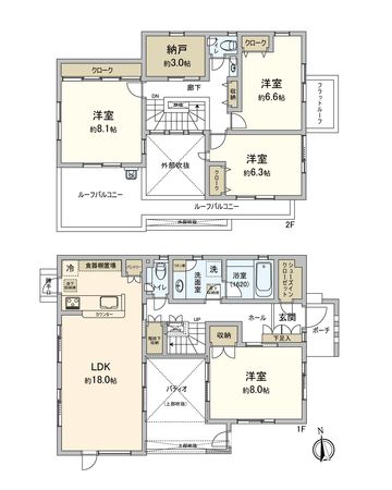 柏市正連寺 戸建 間取図(平面図) 柏市正連寺 戸建 間取図(平面図)
