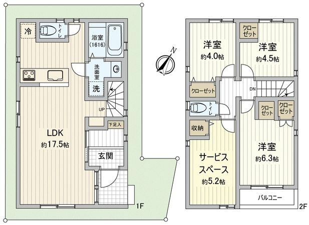 柏市松葉町7丁目 新築戸建(4号棟) 間取図(平面図) 柏市松葉町7丁目 新築戸建(4号棟) 間取図(平面図)