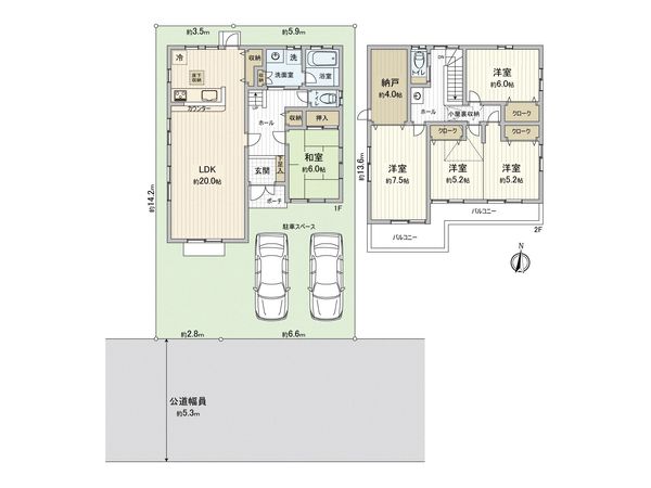 柏市十余二 戸建 間取図(平面図)