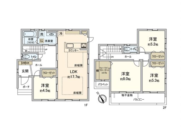 柏市松葉町6丁目 戸建 間取図(平面図)