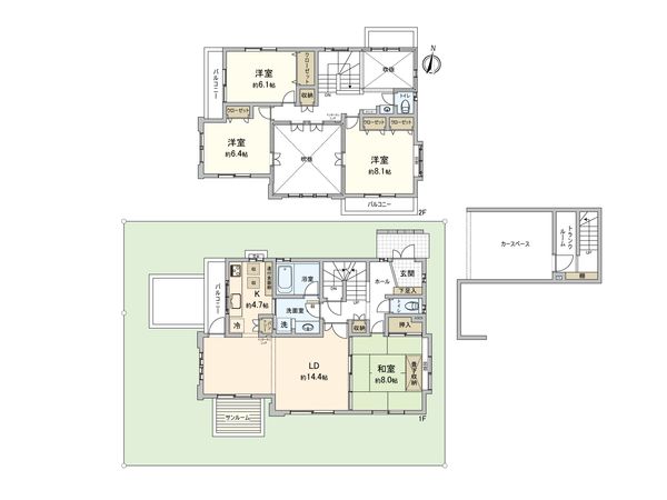 守谷市美園二丁目 戸建 間取図(平面図) 守谷市美園二丁目 戸建 間取図(平面図)
