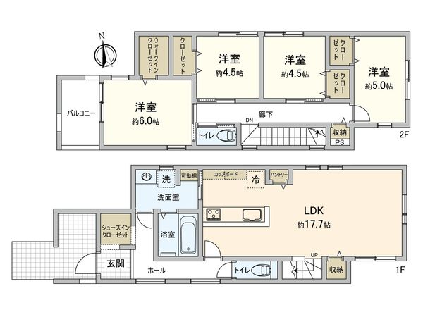 柏市松葉町6丁目 新築戸建 間取図(平面図) 柏市松葉町6丁目 新築戸建 間取図(平面図)