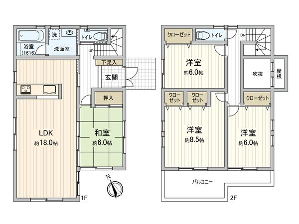 柏市柏の葉3丁目 戸建 間取図(平面図) 間取図(平面図)