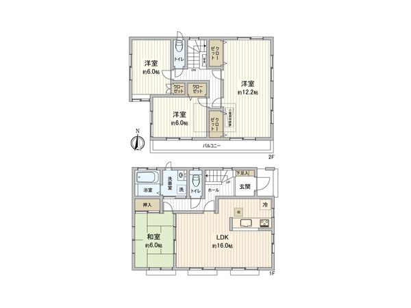 柏市若柴 戸建 間取図(平面図) 柏市若柴 戸建 間取図(平面図)