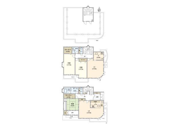 柏市若柴 戸建 間取図(平面図) 柏市若柴 戸建 間取図(平面図)