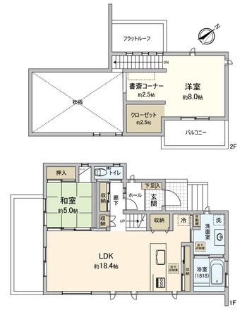 松戸市横須賀一丁目戸建 間取図(平面図)