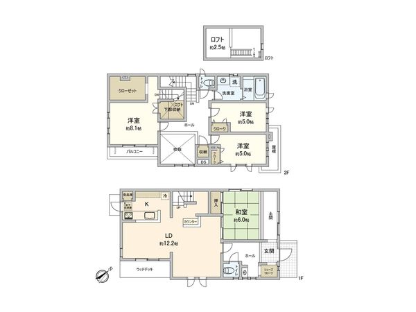 柏市柏の葉5丁目 戸建 間取図(平面図)
