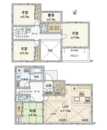 流山市東初石2丁目 戸建 間取図(平面図)