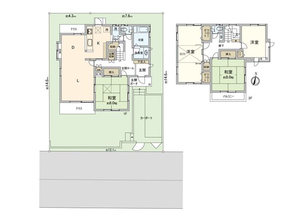 柏市大室戸建 間取図(平面図)
