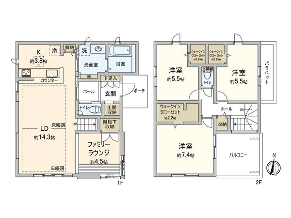野田市山崎 戸建 間取図(平面図) 間取図(平面図)
