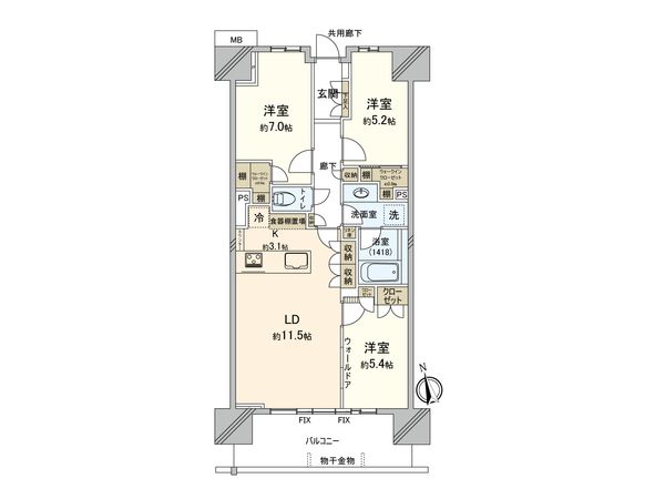 パークホームズ柏たなか 間取図(平面図) パークホームズ柏たなか 間取図(平面図)