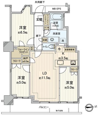 パークシティ柏の葉キャンパスサウスマークタワー 間取図(平面図) 間取図(平面図)