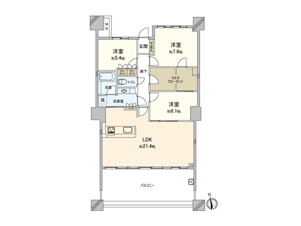 パークシティ柏の葉キャンパス一番街 A棟 間取図(平面図)