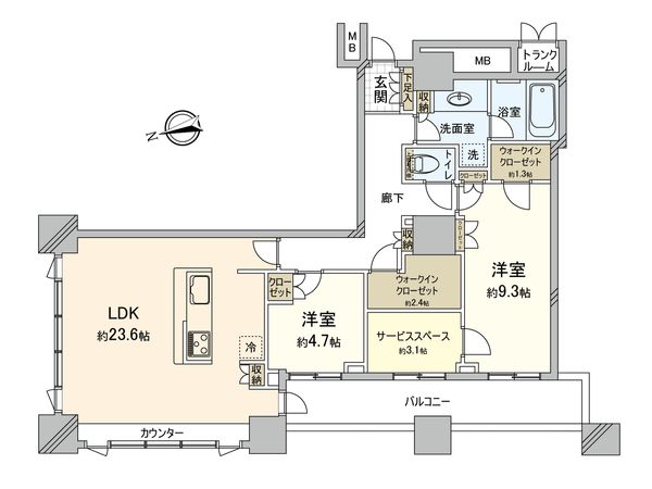 パークシティ柏の葉キャンパス二番街 ミッドタワーD 間取図(平面図) パークシティ柏の葉キャンパス二番街 ミッドタワーD 間取図(平面図)