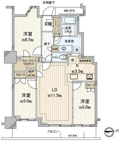 パークシティ柏の葉キャンパスサウスマークタワー 間取図(平面図) パークシティ柏の葉キャンパスサウスマークタワー 間取図(平面図)