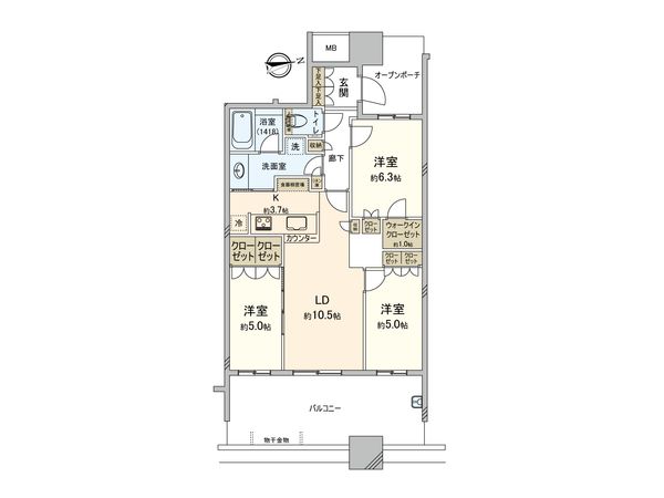 パークシティ柏の葉キャンパス一番街 A棟 間取図(平面図)