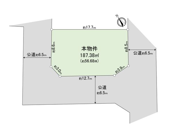 南区中里3丁目 土地 区画図 区画図