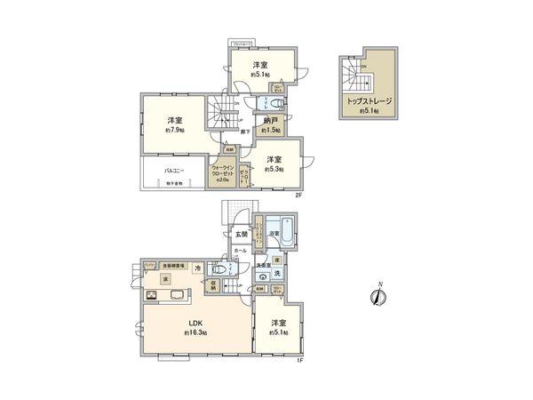 磯子区森4丁目 戸建 間取図(平面図) 磯子区森4丁目 戸建 間取図(平面図)