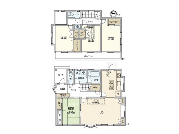港南区日野4丁目 戸建 間取図(平面図) 間取図(平面図)