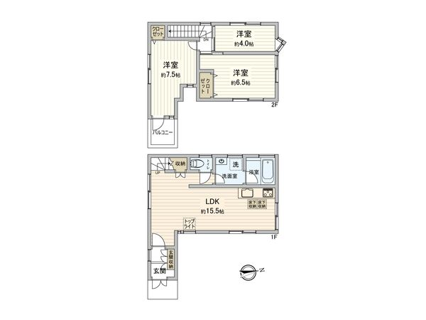 横浜市南区大岡4丁目 戸建 間取図(平面図)
