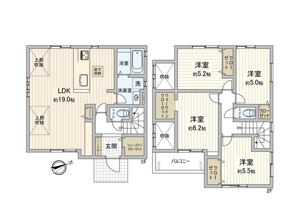 港南区芹が谷3丁目 新築戸建 1号棟 間取図(平面図) 港南区芹が谷3丁目 新築戸建 1号棟 間取図(平面図)
