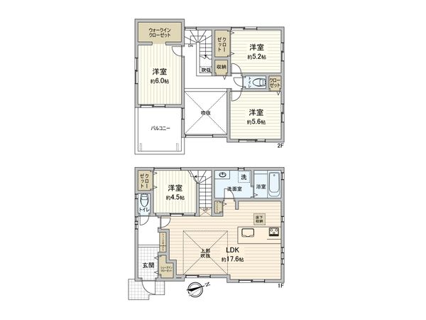 港南区芹が谷3丁目 新築戸建 3号棟 間取図(平面図)