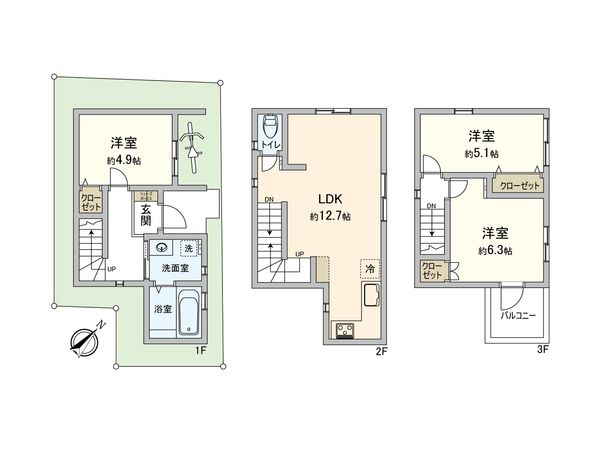 南区大橋町1丁目 新築戸建 間取図(平面図) 南区大橋町1丁目 新築戸建 間取図(平面図)
