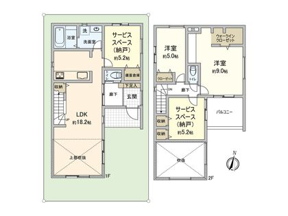港南区東芹が谷 新築戸建1号棟 間取図(平面図)