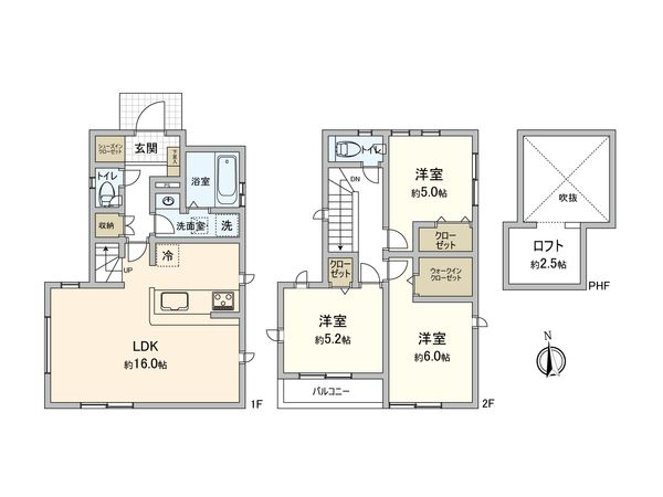 港南区芹が谷1丁目 新築戸建 間取図(平面図) 港南区芹が谷1丁目 新築戸建 間取図(平面図)