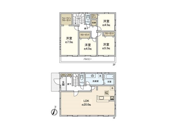 港南区芹が谷4丁目 新築戸建 間取図(平面図) 間取図(平面図)