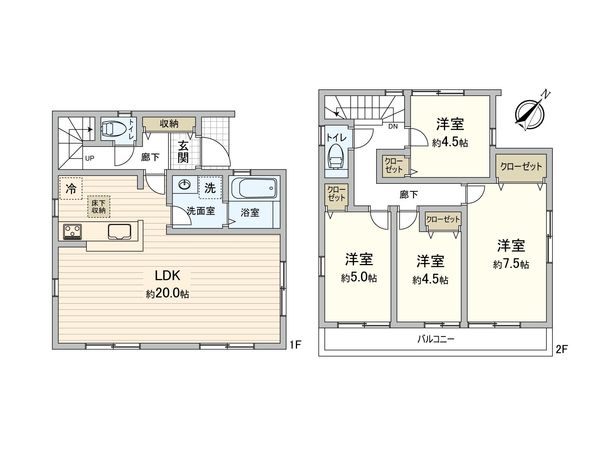南区別所中里台 新築戸建 6号棟 間取図(平面図) 間取図(平面図)