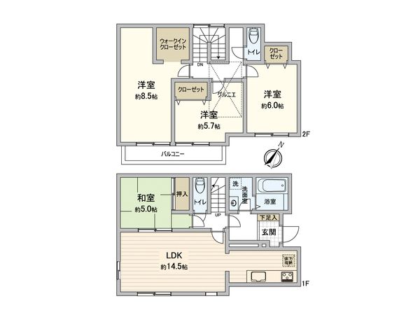 磯子区岡村4丁目 戸建 間取図(平面図) 磯子区岡村4丁目 戸建 間取図(平面図)