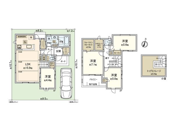 磯子区森4丁目 戸建 間取図(平面図) 磯子区森4丁目 戸建 間取図(平面図)