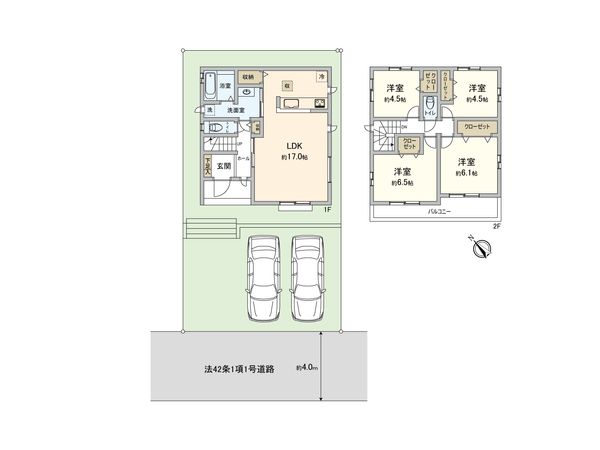 磯子区森が丘2丁目 新築戸建 B号棟 間取図(平面図) 間取図(平面図)