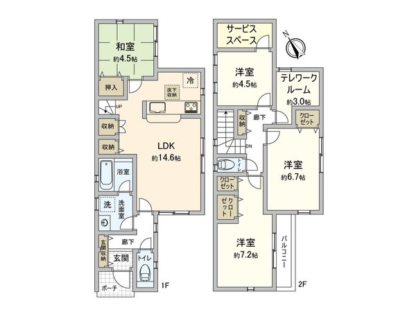 磯子区磯子8丁目 新築戸建 2号棟 間取図(平面図) 磯子区磯子8丁目 新築戸建 2号棟 間取図(平面図)