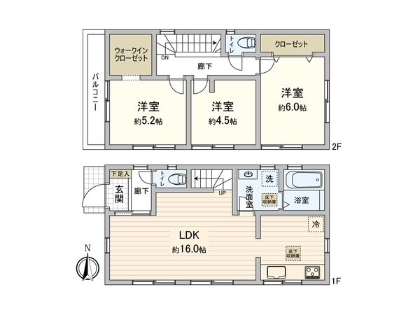 磯子区磯子6丁目 新築戸建 2号棟 間取図(平面図) 磯子区磯子6丁目 新築戸建 2号棟 間取図(平面図)