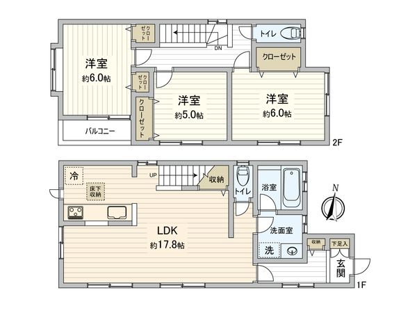 磯子区森2丁目 戸建 間取図(平面図) 磯子区森2丁目 戸建 間取図(平面図)
