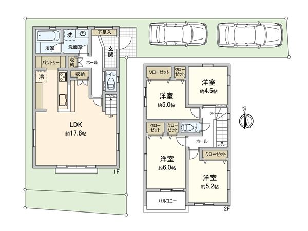 南区六ツ川2丁目 新築戸建 B号棟 間取図(平面図)